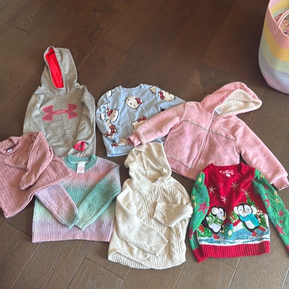 Toddler size 4t sweatshirt and sweater bundle. Smoke free home.